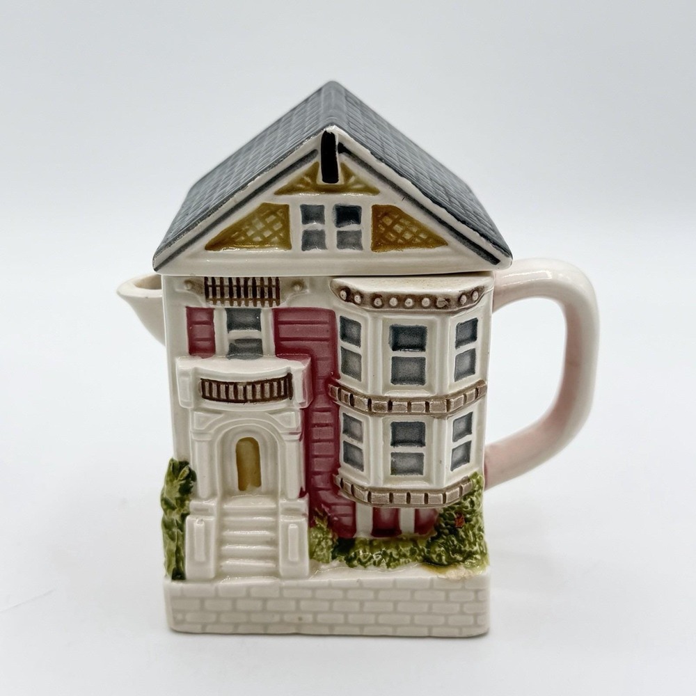 Vintage Otagiri Japan Victorian House Creamer Sugar Hand-Painted Ceramic Set - Picture 10 of 16